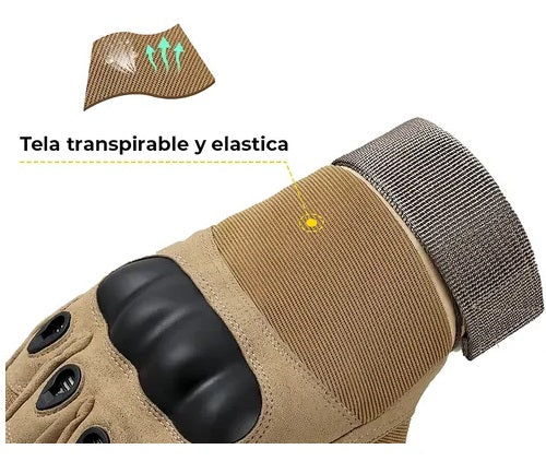 Guante tactico nudillo rigido coyote