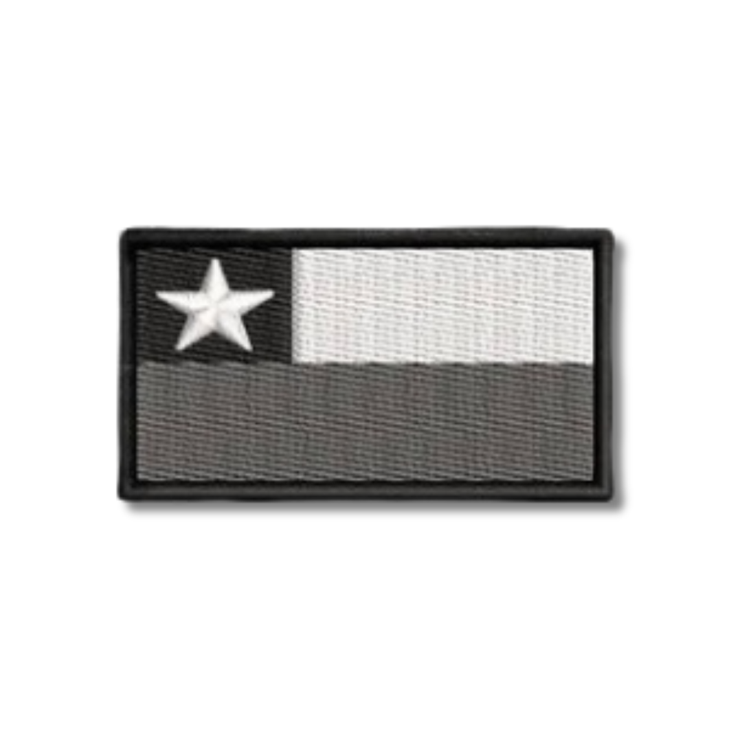 PARCHE BANDERA CHILENA BORDADA NEGRA