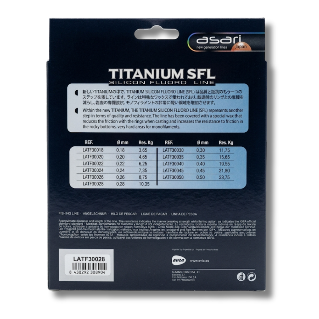 LÍNEA MONOFILAMENTO REC. FLORURO MARCA ASARI 0.28MM 10.5KG 300MT