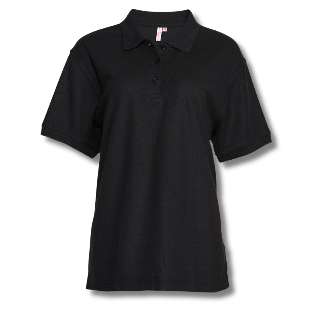 POLERA PIQUE DAMA NEGRA M/C