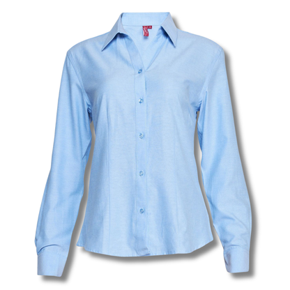 BLUSA OXFORD CELESTE