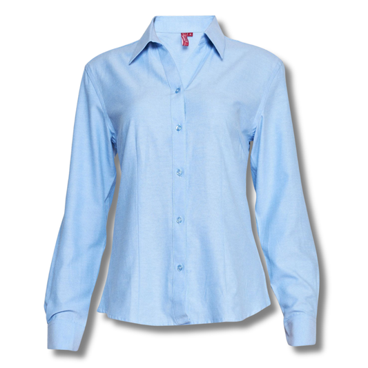BLUSA OXFORD CELESTE