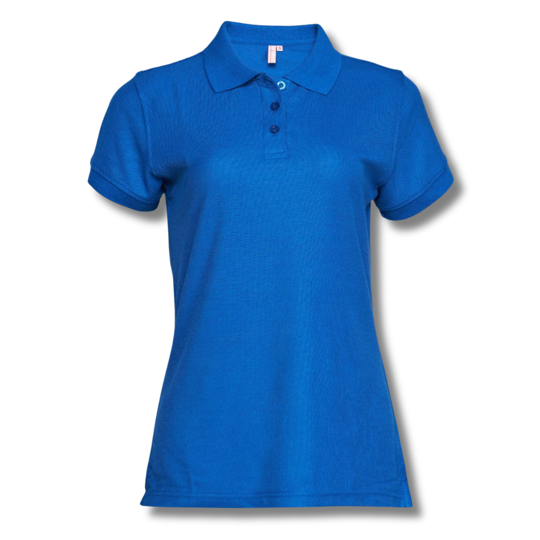 POLERA PIQUE DAMA AZUL REY M/C
