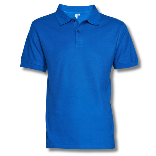 POLERA PIQUE VARÓN AZUL REY M/C