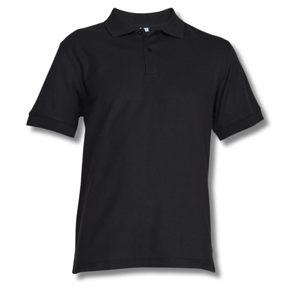 POLERA PIQUE VARÓN NEGRA M/C