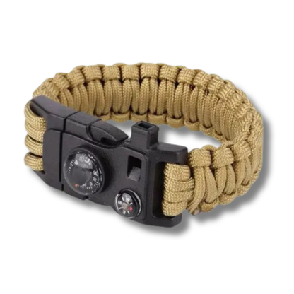 PULSERA PARACORD COYOTE CON PEDERNAL