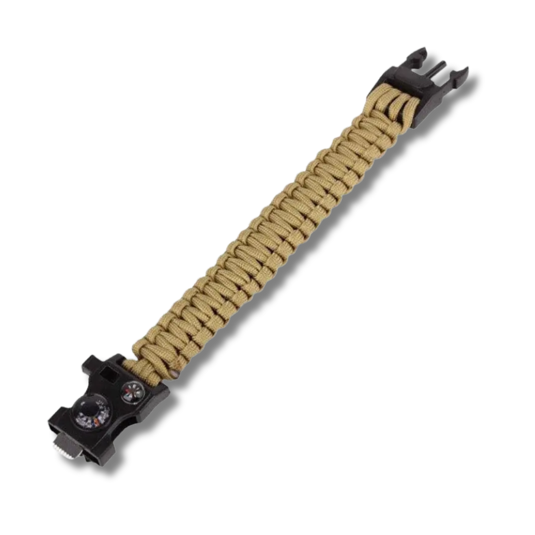 PULSERA PARACORD COYOTE CON PEDERNAL