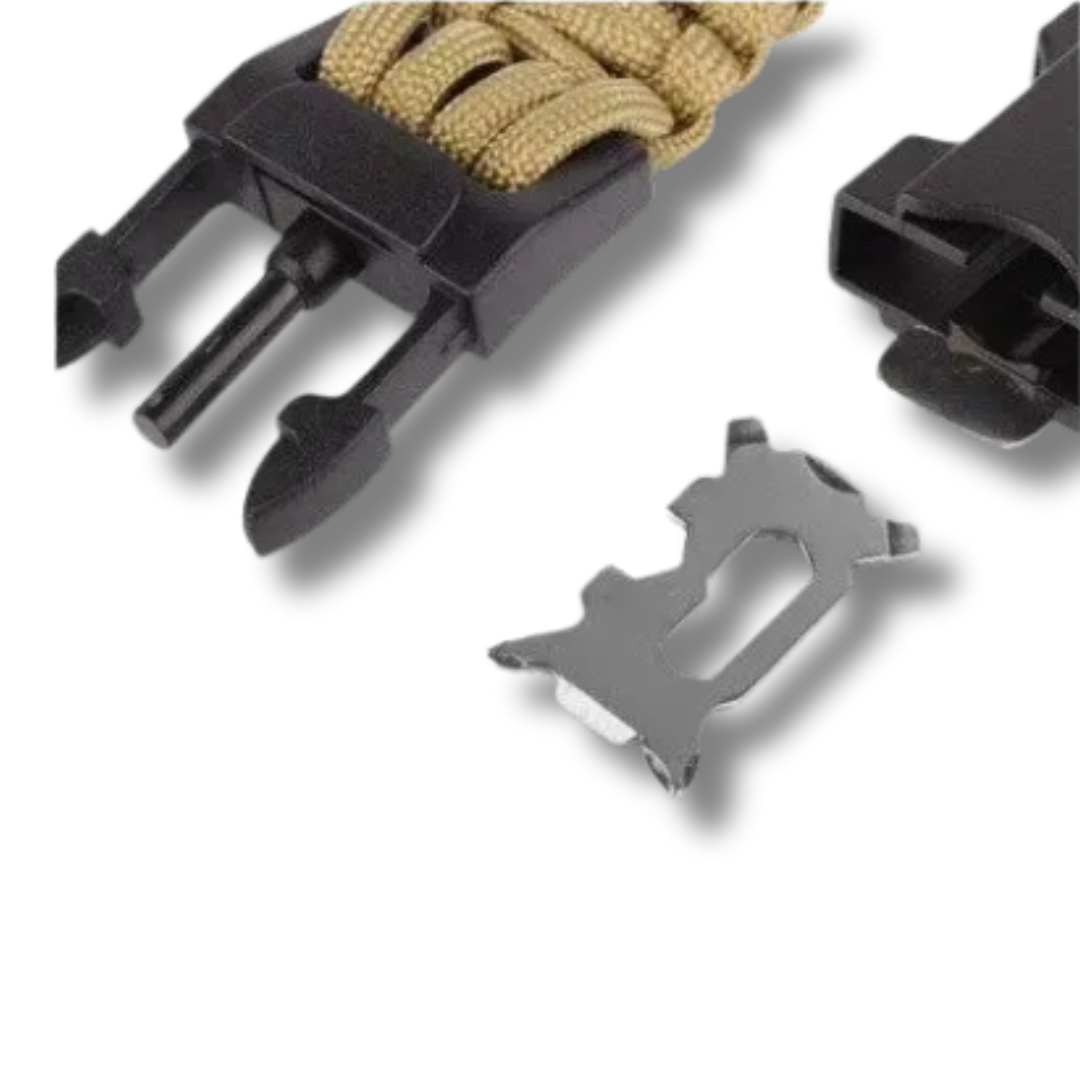 PULSERA PARACORD COYOTE CON PEDERNAL