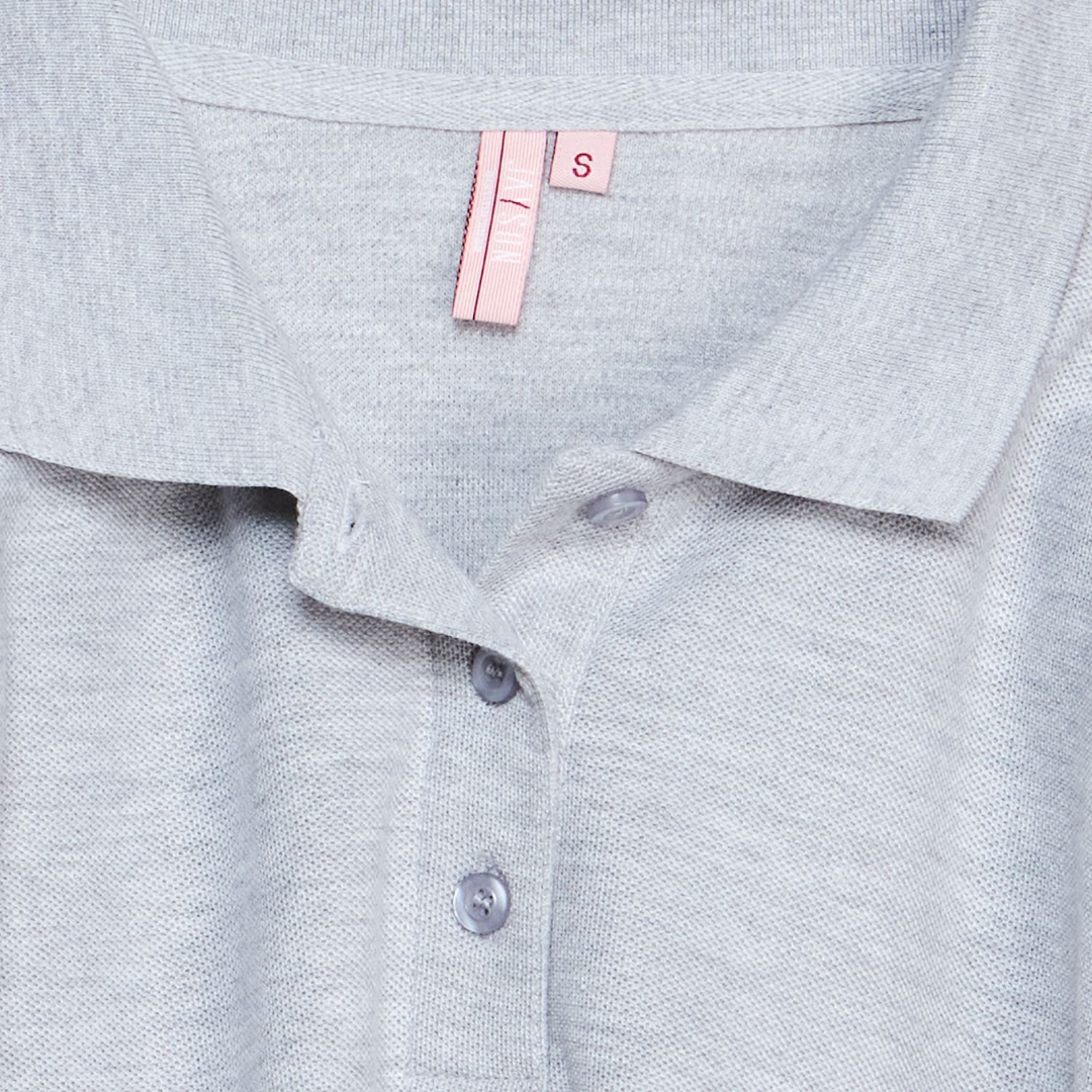 POLERA PIQUE DAMA GRIS M/C