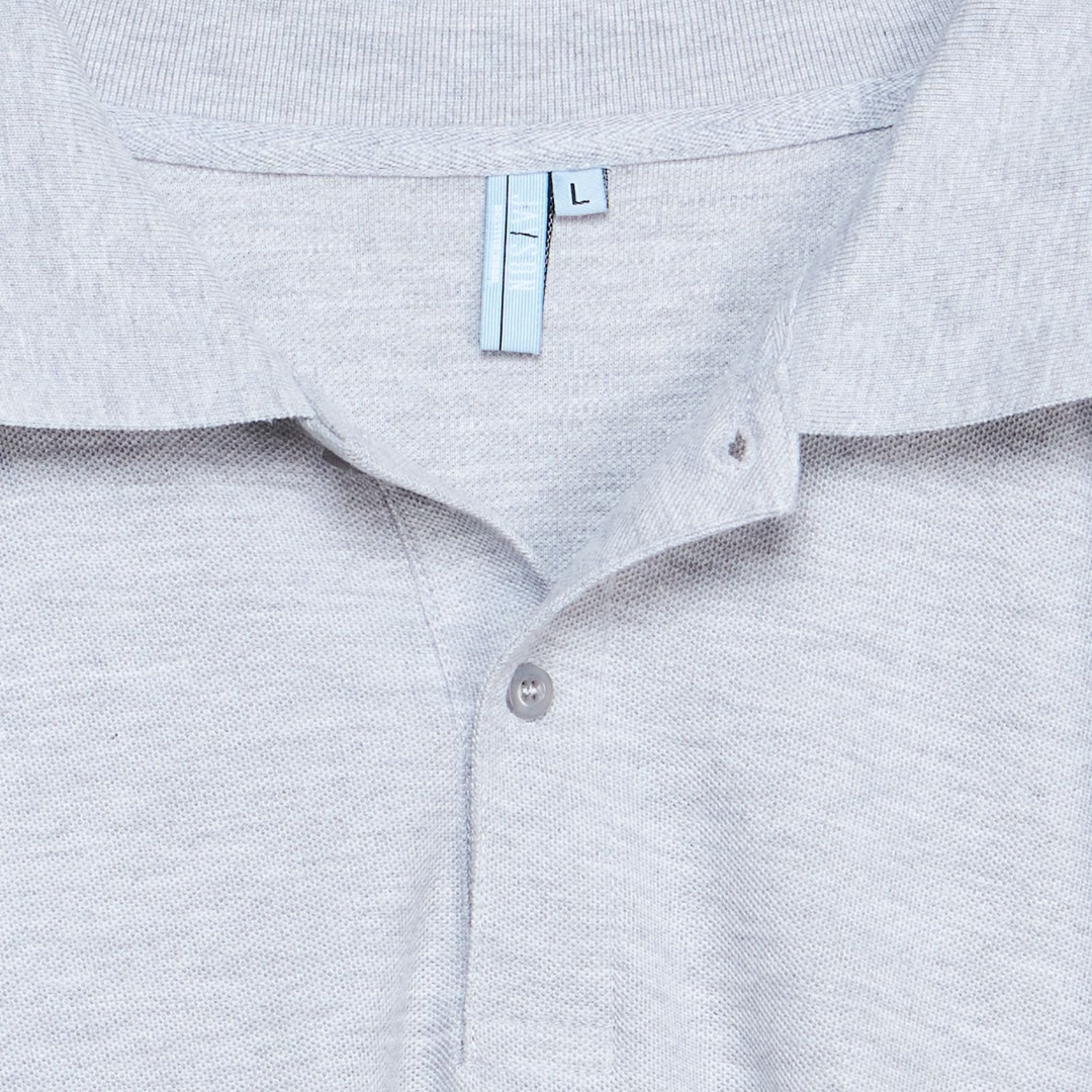 POLERA PIQUE VARÓN GRIS M/C