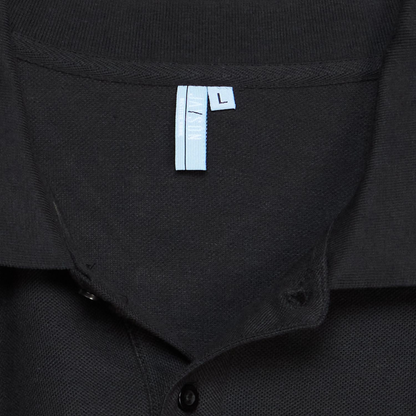 POLERA PIQUE VARÓN NEGRA M/C