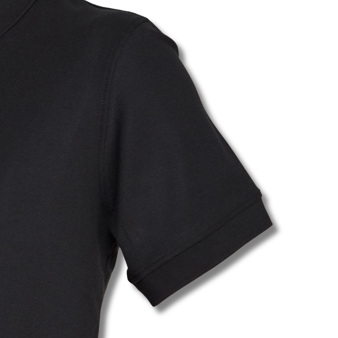 POLERA PIQUE VARÓN NEGRA M/C
