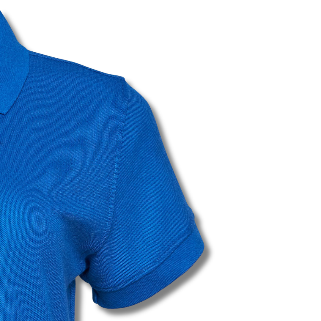 POLERA PIQUE DAMA AZUL REY M/C