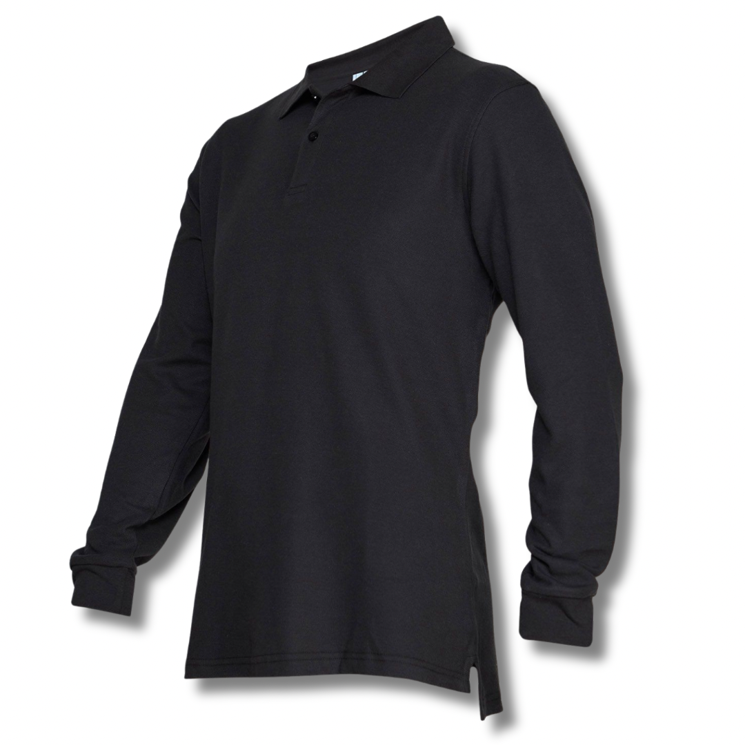 POLERA PIQUE VARÓN NEGRA M/L