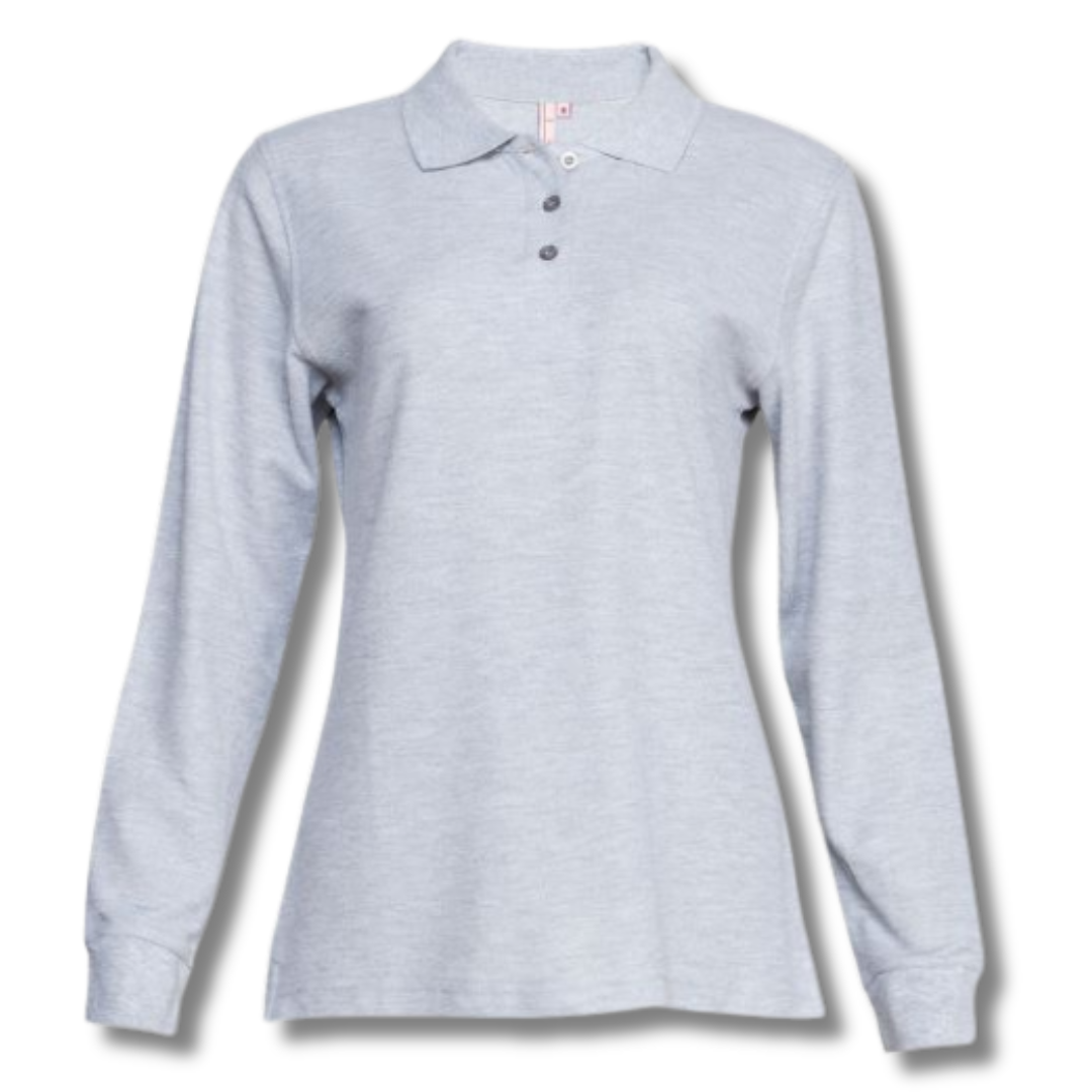 POLERA PIQUE DAMA GRIS M/L