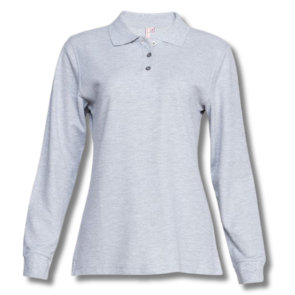 POLERA PIQUE DAMA GRIS M/L
