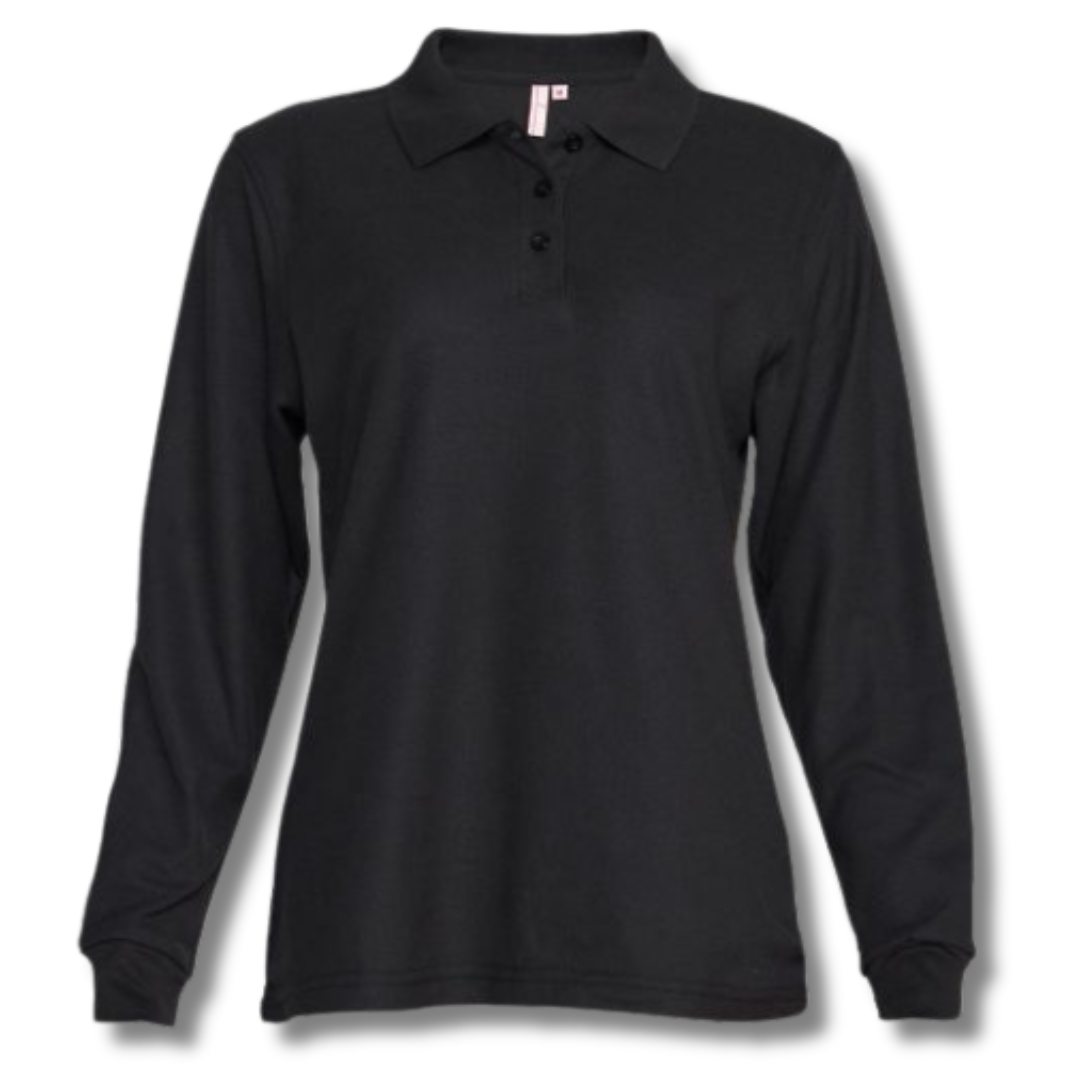POLERA PIQUE DAMA NEGRO M/L