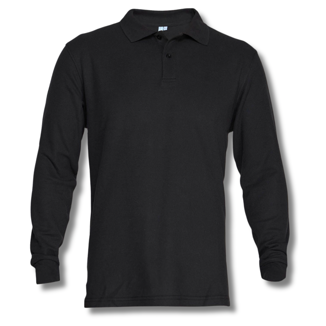 POLERA PIQUE VARÓN NEGRA M/L
