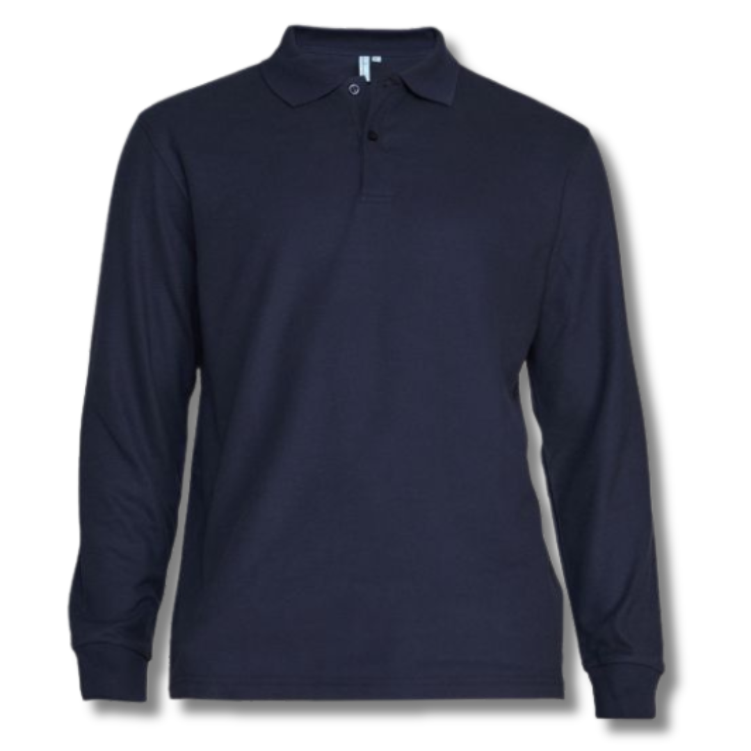 POLERA PIQUE VARÓN AZUL MARINO M/L