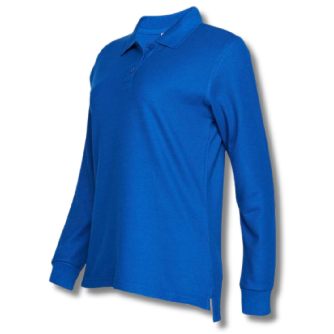 POLERA PIQUE DAMA AZUL REY M/L