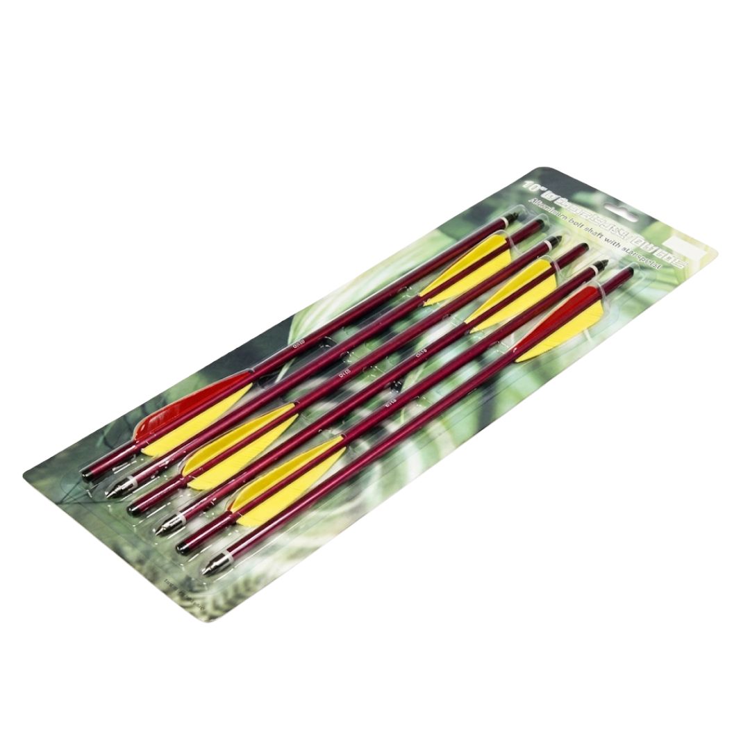 SET FLECHA BALLESTA 6 UN ALUMINIO 16''