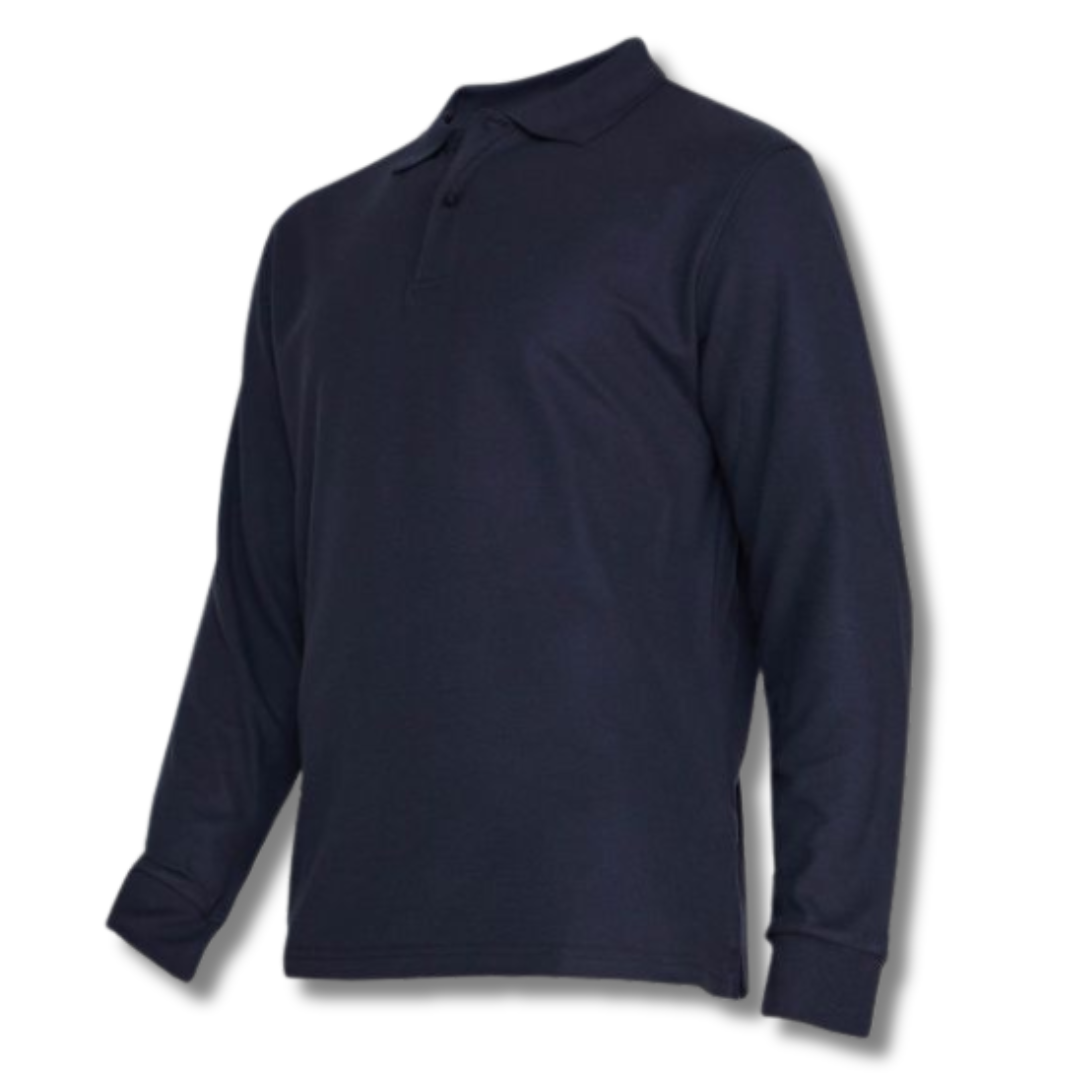 POLERA PIQUE VARÓN AZUL MARINO M/L