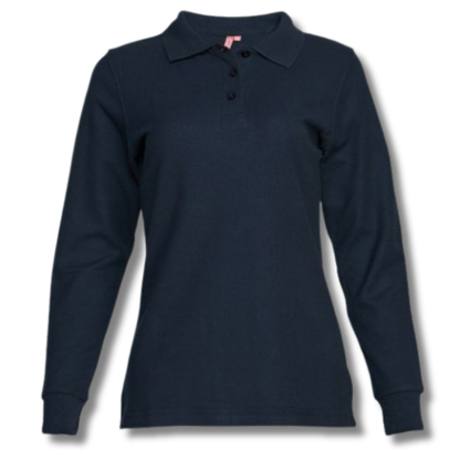 POLERA PIQUE DAMA AZUL MARINO M/L