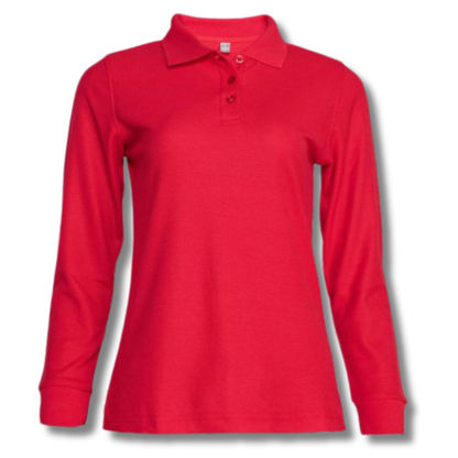 POLERA PIQUE DAMA ROJA M/L